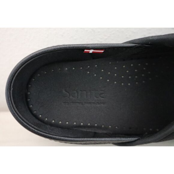 Sanita Women's Sz EUR 38 US 7W Black Original Prof. Textured Oil Leather Clogs - Picture 8 of 13